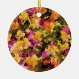 Pansies - pensées l'art ceramic ornament