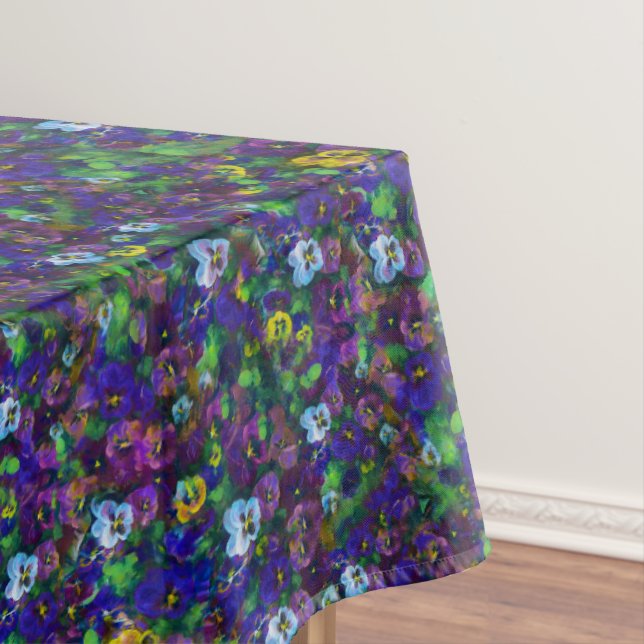 Pansies [purple] 60x104 Large cotton table cloth (In Situ)