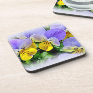 Pansies - Purple and Yellow Coaster