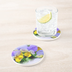Pansies - Purple and Yellow Coaster