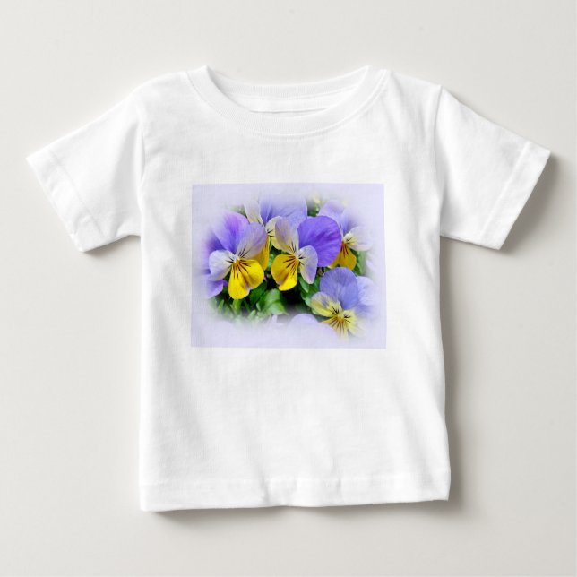 Pansies - Purple asnd Yellow Baby T-Shirt (Front)