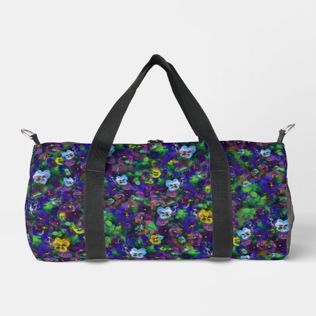 Pansies [purple] Duffle Bag & more options (Front)
