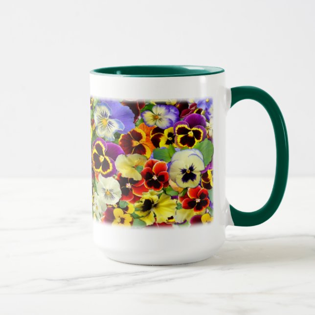 Pansies ~ Ringer Mug (Right)