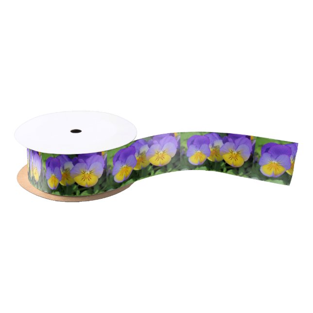 Pansies Satin Ribbon (Spool)