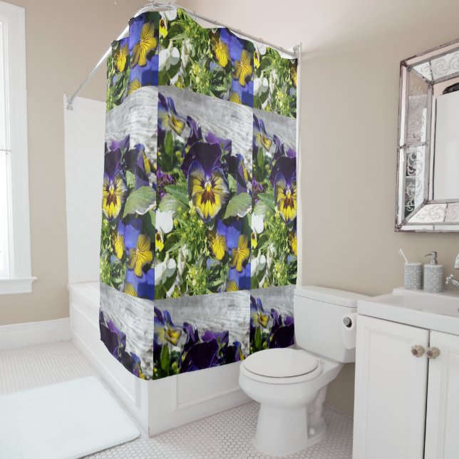 PANSIES! SHOWER CURTAIN (In Situ)