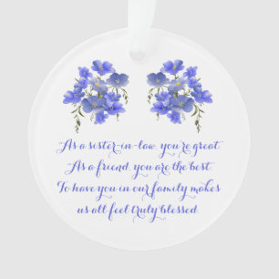 Pansies, Sister in Law, Friend & Family Ornament