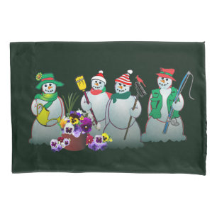 Pansies / Snowmen pillow case 2019