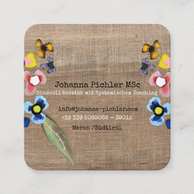 Pansies Square Business Card (Front)