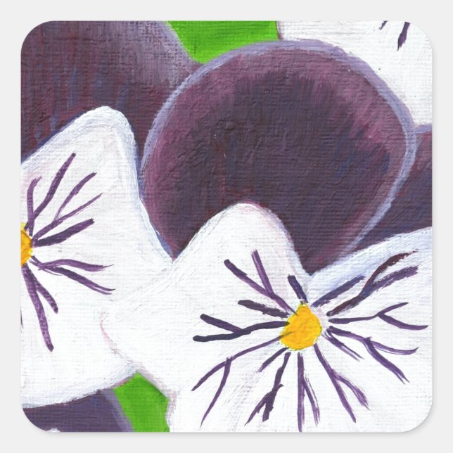 Pansies Square Sticker (Front)