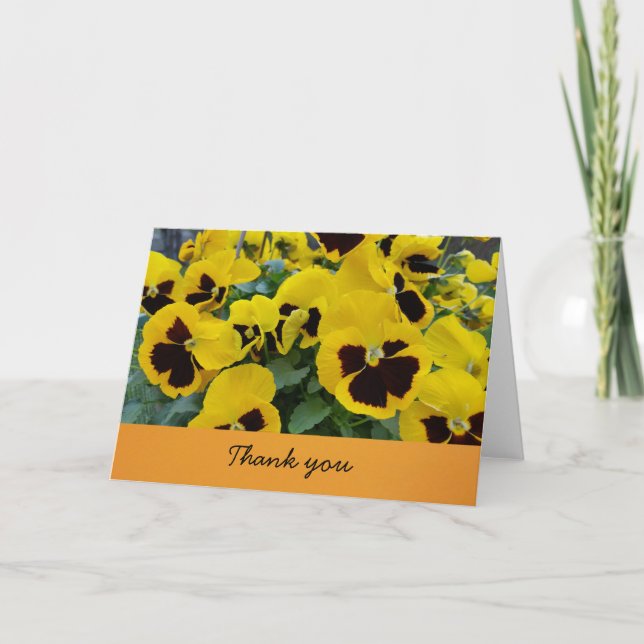 Pansies- Thank you (blank inside) Card (Front)