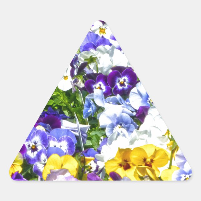 Pansies Triangle Sticker (Front)