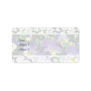 Pansies Wedding Invitation Set Label
