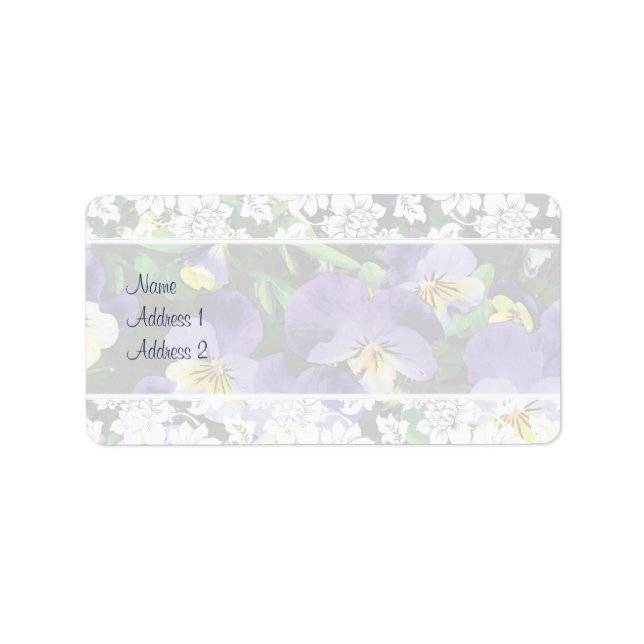 Pansies Wedding Invitation Set Label (Front)
