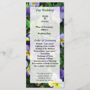 Pansies Wedding Program