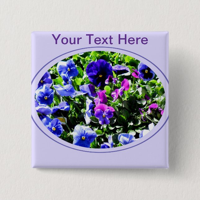 Pansy 15 Cm Square Badge (Front)