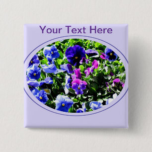 Pansy 15 Cm Square Badge