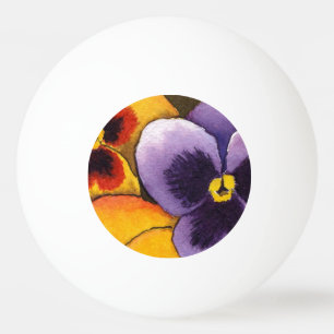 "Pansy #1" Floral Ping Pong Ball