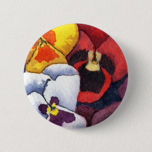 "Pansy #2" Floral Button