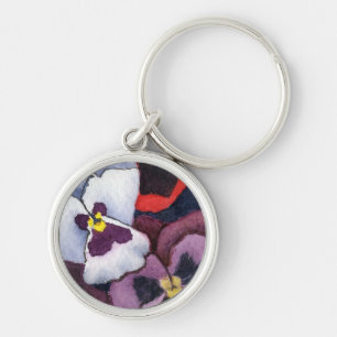 "Pansy 2" Floral Keychain