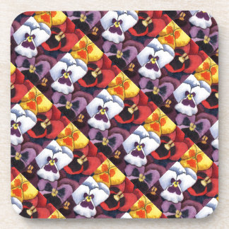 "Pansy #2 Tiled Pattern" Floral Coaster Set
