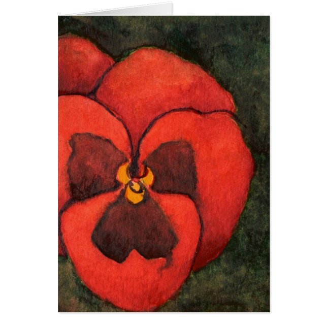 "Pansy #3" Floral Greeting Card (Front)