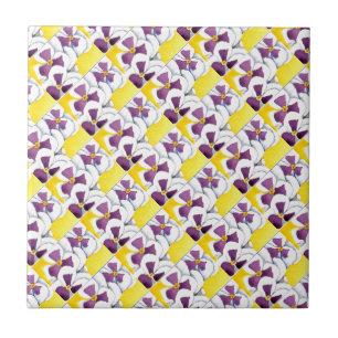 "Pansy #4" Tiled Kitchen Garden Ceramic Tile