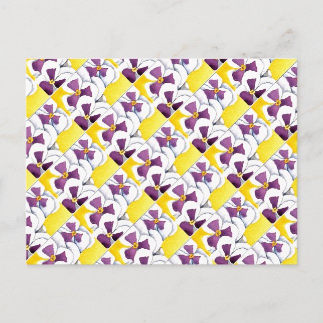 "Pansy #4 Tiled Pattern" Floral Postcard (Front)