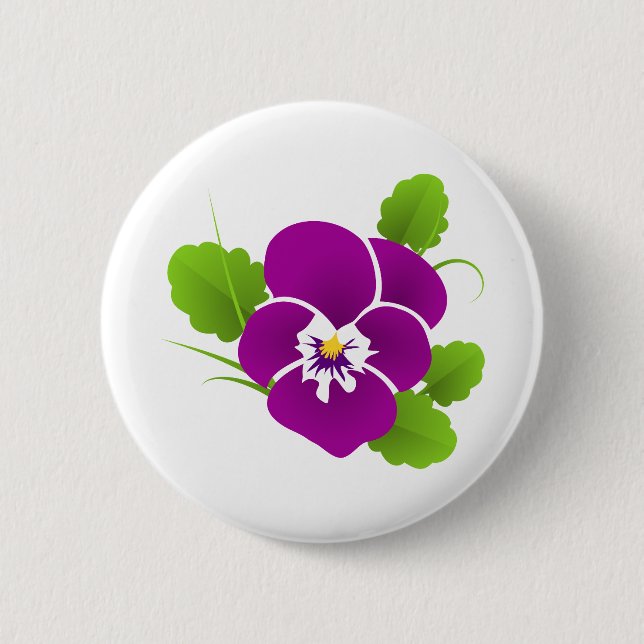 Pansy 6 Cm Round Badge (Front)