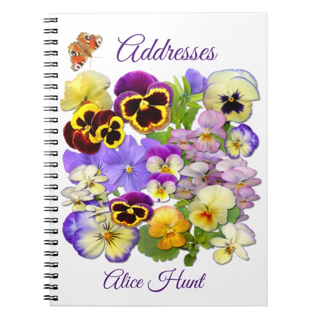 Pansy and Butterfly Address Book (Front)
