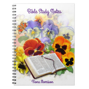 Pansy and Butterfly Bible Study Notes Notebook