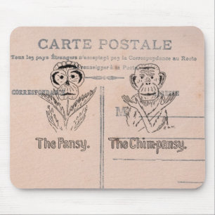Pansy and Chimp Humour Mouse Pad