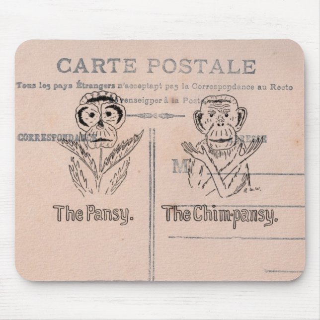 Pansy and Chimp Humour Mouse Pad (Front)