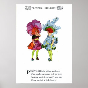 Pansy and Larkspur Poster