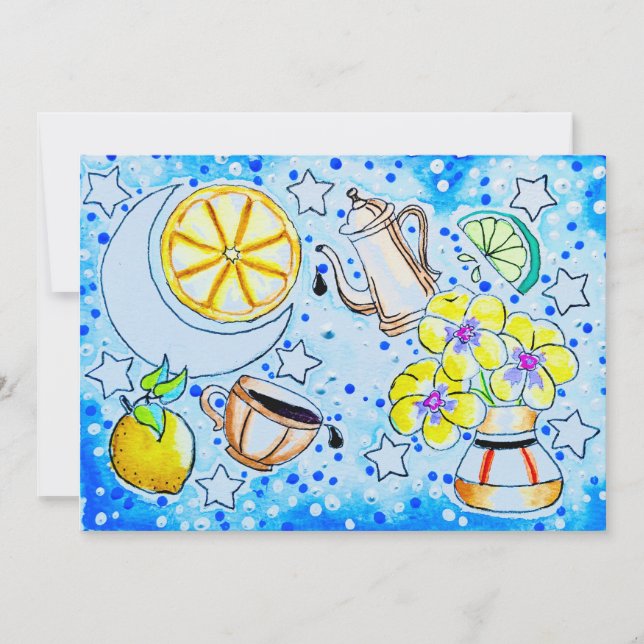 Pansy and Lemon Invitation (Front)