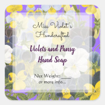 Pansy and Violets Custom Soap or Craft Stickers