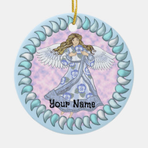 Pansy Angel Ceramic Ornament