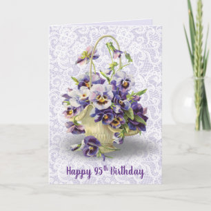 Pansy Basket for 95th Birthday  Card
