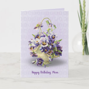 pansy basket on eyelet for mom's birthday card