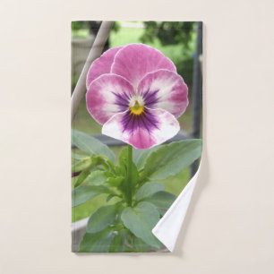 Pansy Bath Towels (Pink & Purple)