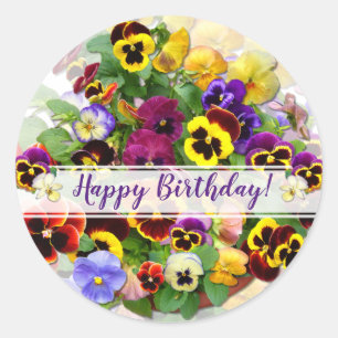 PANSY BEAUTY Birthday Classic Round Sticker