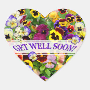 PANSY BEAUTY GET WELL HEART HEART STICKER