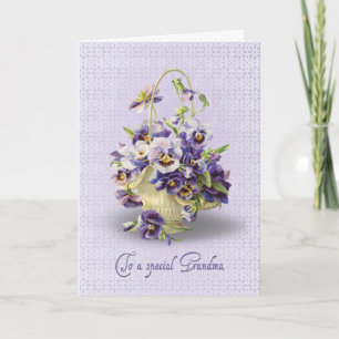 Pansy Birthday for Grandma Card