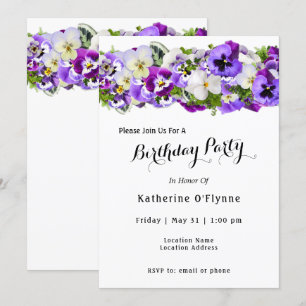 Pansy Birthday Invitation