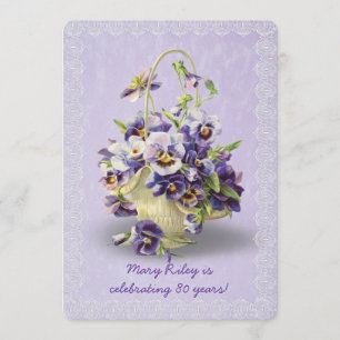 Pansy Birthday Party Invitation