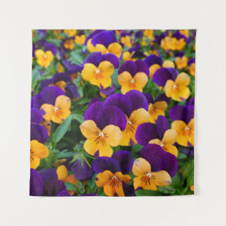 Pansy Bloom: Garden Beauty Close-up. Tapestry
