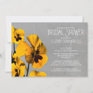Pansy Bridal Shower Invitations