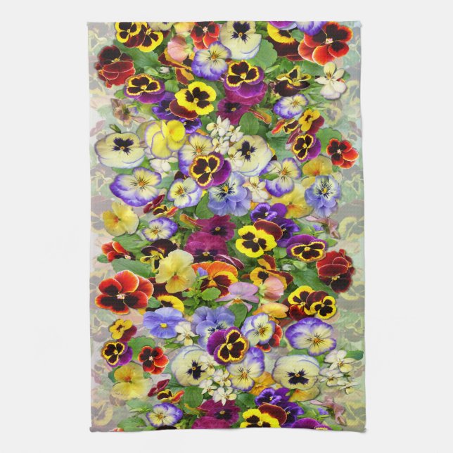 Pansy Cascade Tea Towel (Vertical)