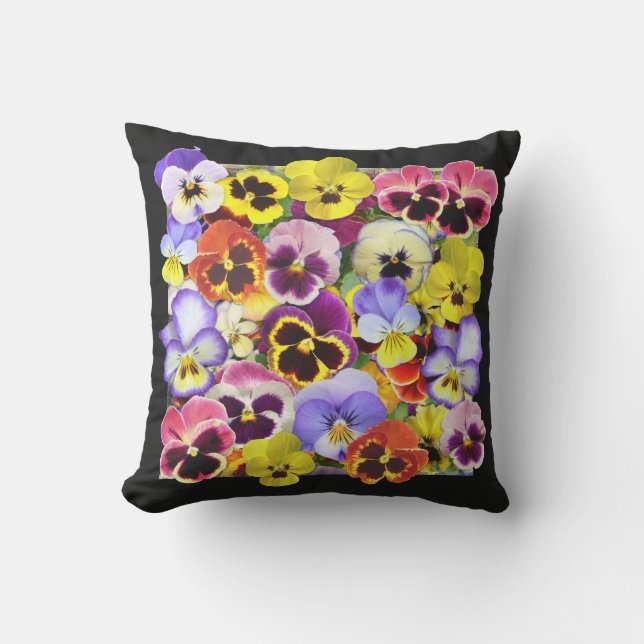 Pansy Cascade Throw Pillow (Front)