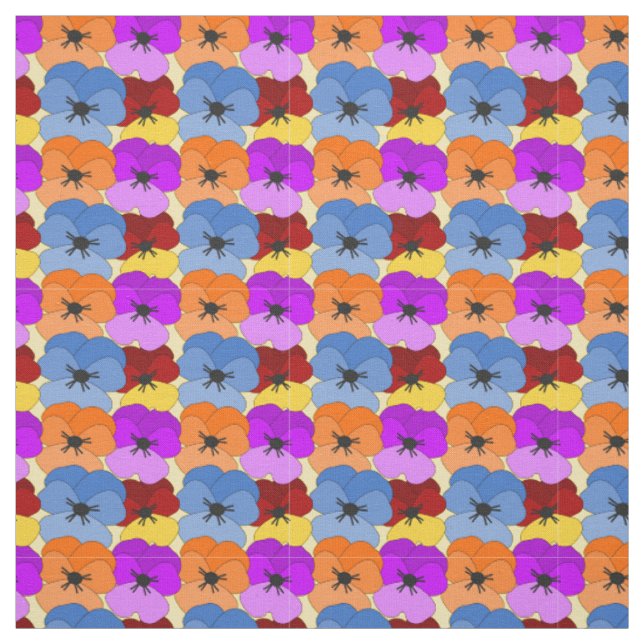 Pansy Collage  Fabric (Swatch)