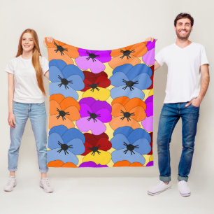 Pansy Collage Fleece Blanket
